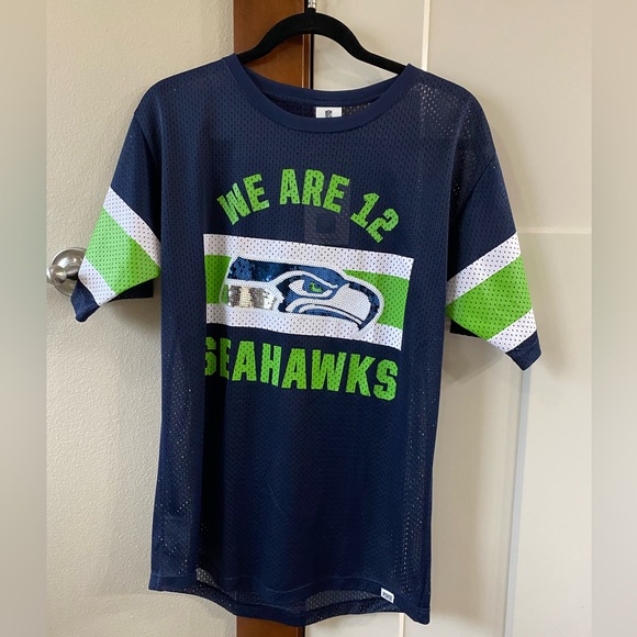 💚💙 BNWT PINK Victoria’s Secret Seattle Seahawks Sequin Jersey Size Small 💚💙 - Picture 2 of 3